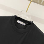 Black T-shirt crew neck with inner neck label.