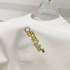 Off-White T-shirt back with yellow “Off-White” logo text print