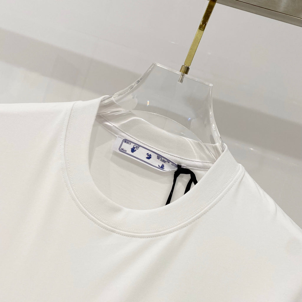 Off-White T-shirt neckline close-up with inner neck label