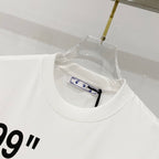 Off-white T-shirt neckline with inner care label