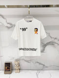 Off White graphic T-shirt, off-white, '99' text and illustrated face front