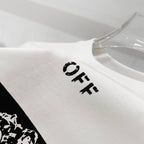 Off-White off-white T-shirt sleeve with small OFF text logo