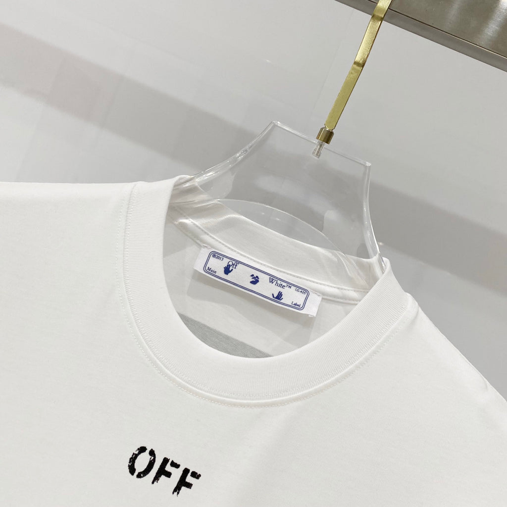 Off-White off-white T-shirt neckline with small OFF logo