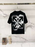 Off-White T-shirt, black, short sleeves with large arrow-style graphic on front