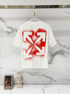 Off White off-white T-shirt with large red square arrow graphic on back