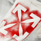 Off White off-white T-shirt close-up of large red arrow graphic