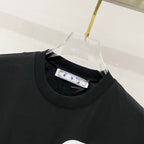 Off White T-shirt neckline and brand neck label, black