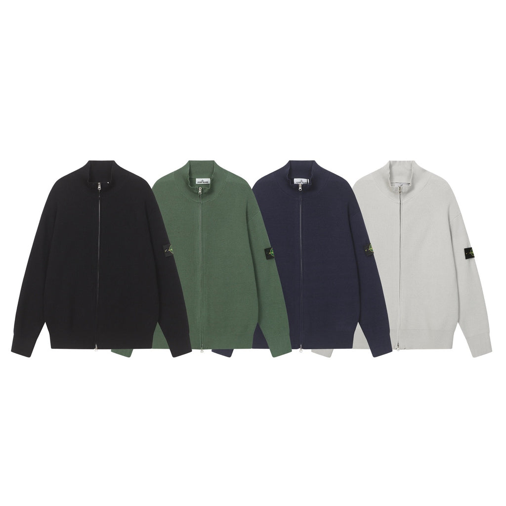 Stone Island zip-up jacket, black
