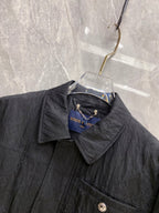 Louis Vuitton long jacket collar with embossed monogram and gold-tone snap