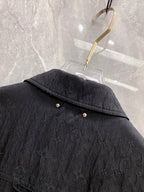Louis Vuitton long jacket shoulder with embossed monogram texture and snap buttons