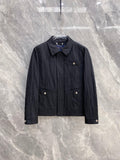 Louis Vuitton long jacket in dark navy, front pockets and snap cuffs