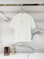 White Burberry crew-neck T-shirt, plain front with small chest logo