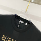Black short-sleeve T-shirt neckline with Burberry size tag