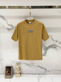 Tan short-sleeve T-shirt with Burberry logo on the chest