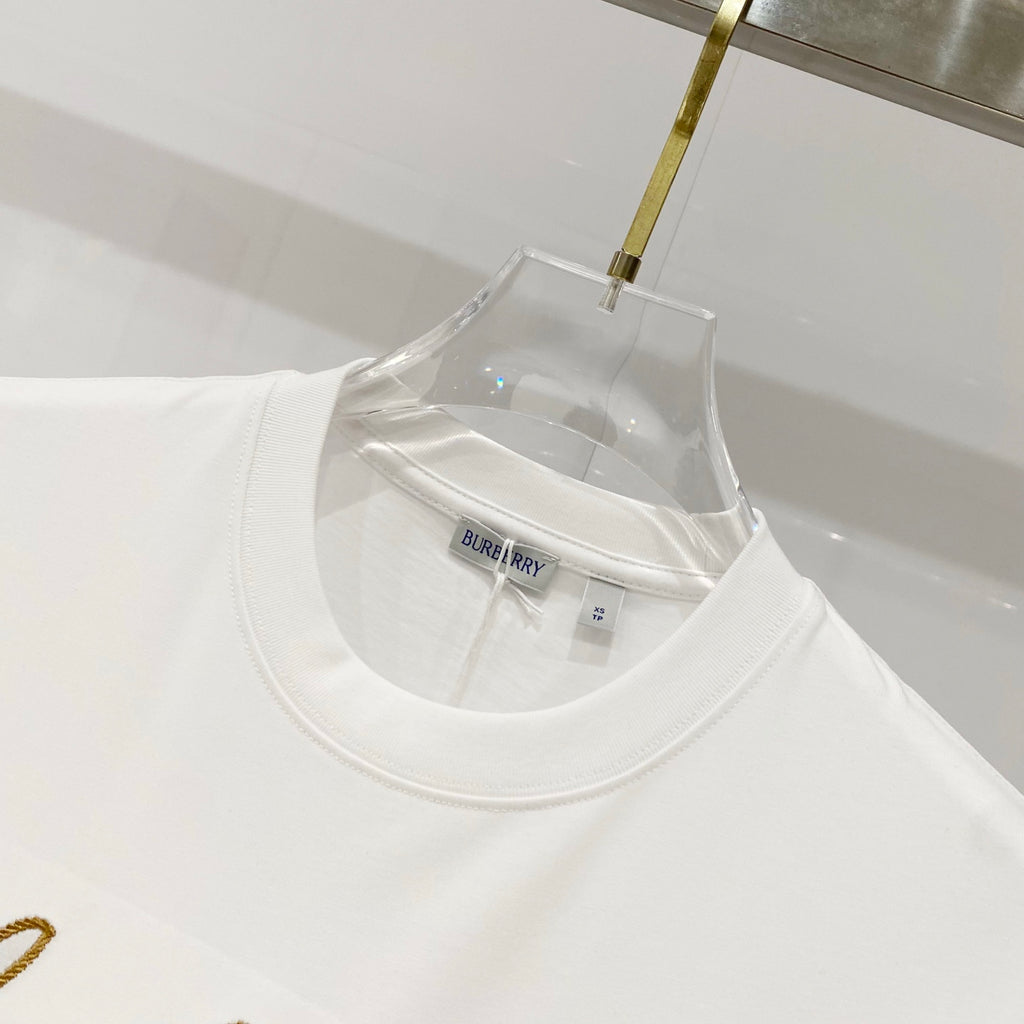 White crewneck short-sleeve T-shirt with interior neck label