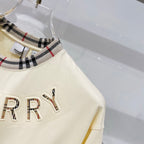 Burberry short-sleeve T-shirt sleeve and side seam with raised BURBERRY logo detail