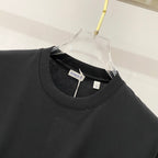 Black crew-neck T-shirt with Burberry neck label