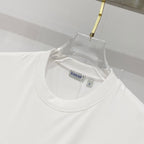 White Burberry T-shirt neckline with inner brand and size label.