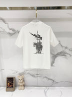 White Burberry short-sleeve T-shirt with large back graphic print.