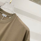 Burberry olive short-sleeve T-shirt side view with shoulder seam