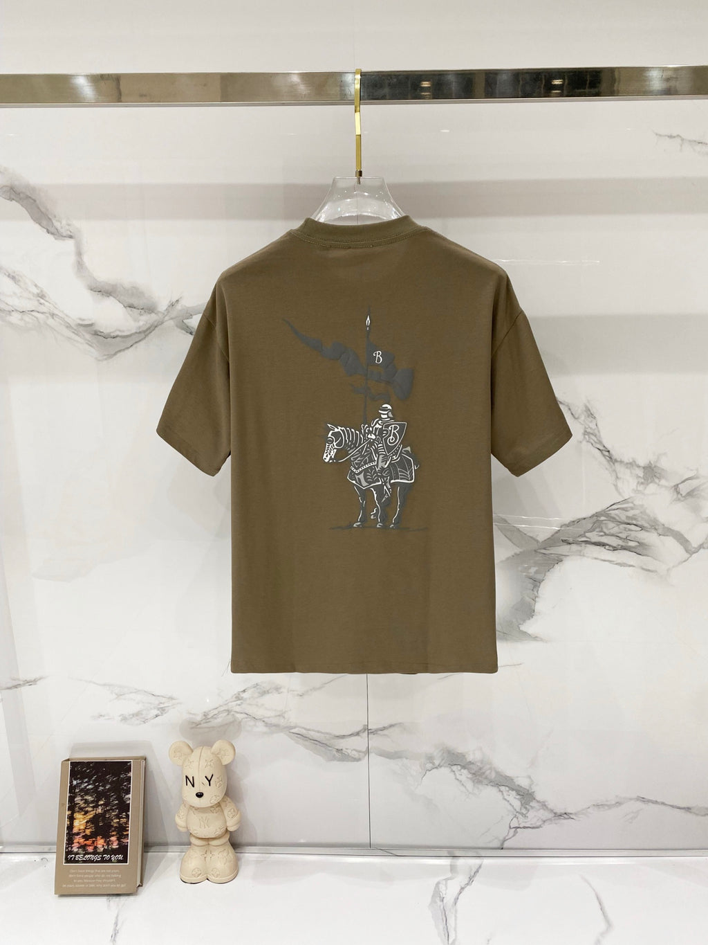 Burberry short-sleeve T-shirt in olive with large back horse logo graphic