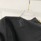 Black Burberry T-shirt back close-up with embroidered polo player logo.
