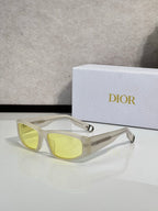 Dior sunglasses with light frame and yellow lenses
