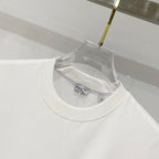 White crew-neck T-shirt with Burberry neck label
