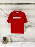 Red Burberry T-shirt with front BURBERRY logo print