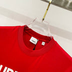 Red Burberry T-shirt neckline with inner label and size tag