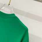 Green T-shirt collar and upper back, short sleeve