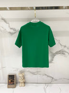Green T-shirt, plain back view, short sleeves