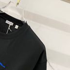 Burberry black short-sleeve T-shirt with side seam and small blue logo