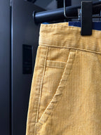 Ralph Lauren light mustard pants with waistband and stitched leg seam