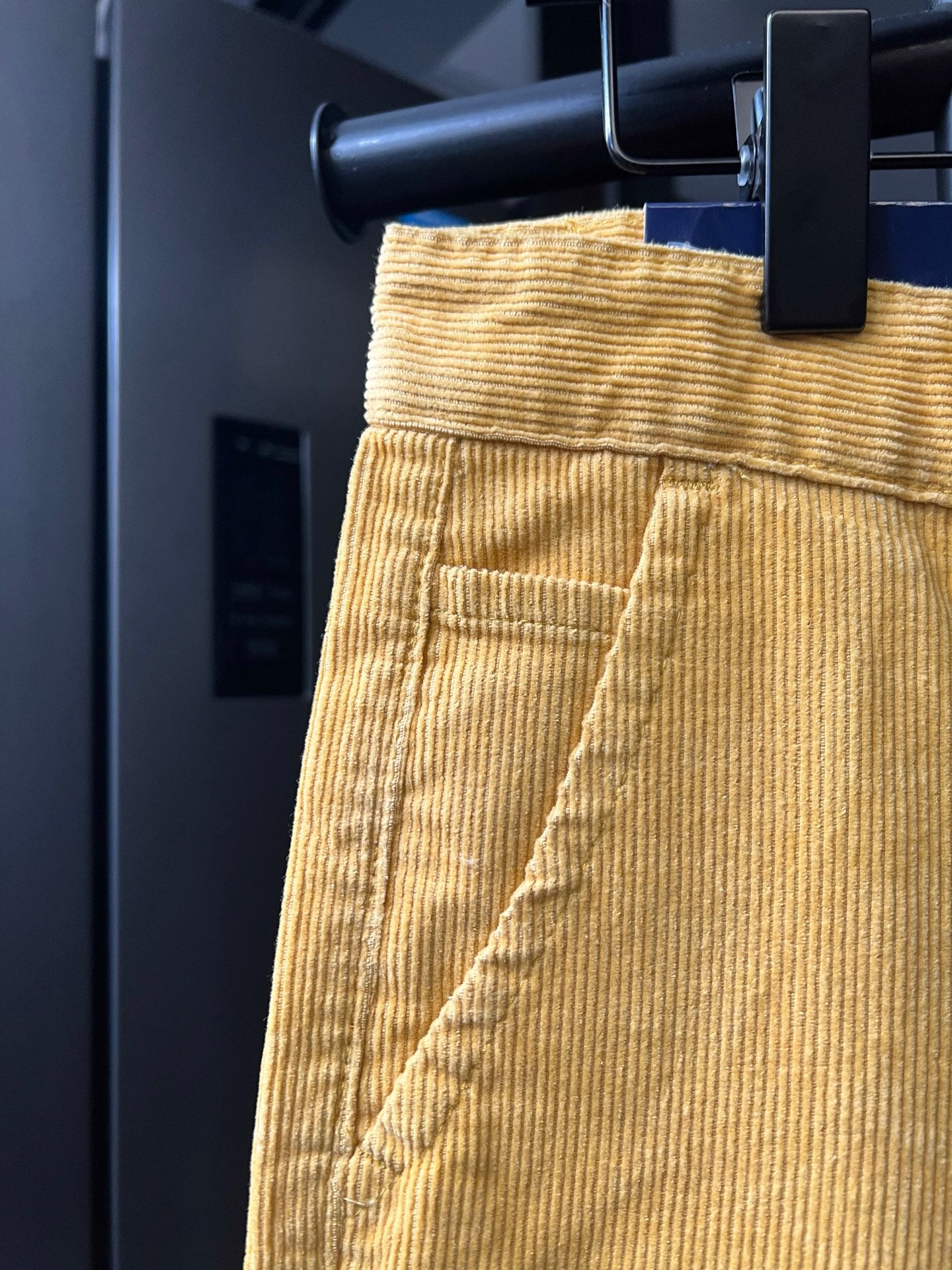 Ralph Lauren light mustard pants with waistband and stitched leg seam