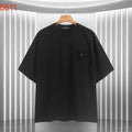 Black short-sleeve T-shirt with small chest embroidered emblem