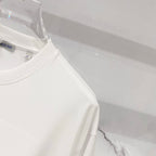 Burberry white crew-neck T-shirt side seam and sleeve view
