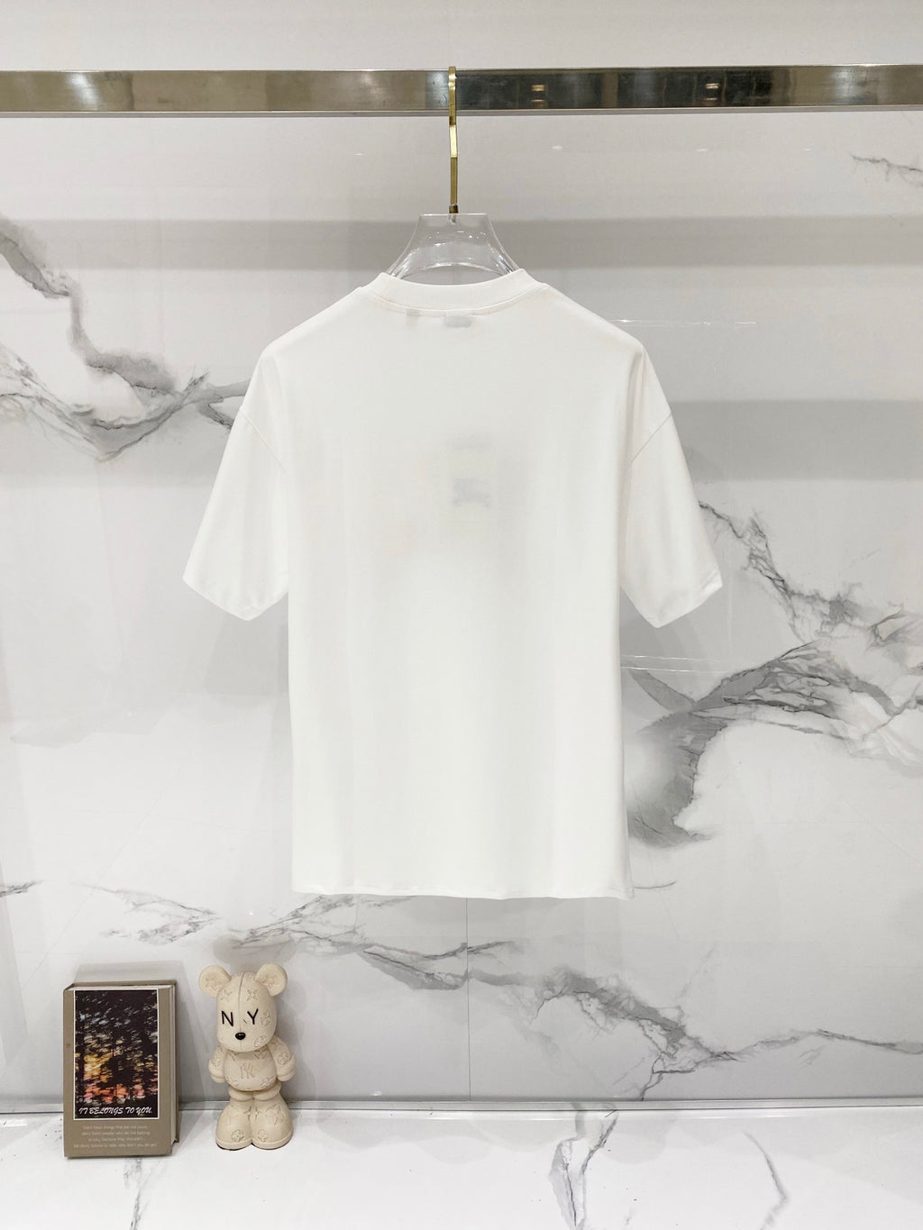 Burberry white crew-neck T-shirt, plain back view