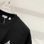 Black crewneck T-shirt with collar and Burberry neck label
