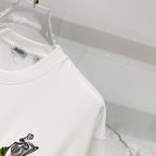Burberry white crew-neck T-shirt side view with partial graphic print