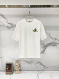 Burberry crew-neck T-shirt in white with small green bird graphic on chest