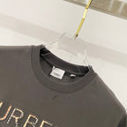 Men's T-shirt neckline with Burberry neck label and crew collar