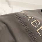 Men's T-shirt shoulder with embroidered BURBERRY letters and check accents