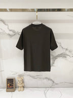 Men's short-sleeve T-shirt, dark, crew neck, plain back view