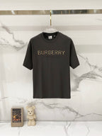 Men's short-sleeve T-shirt, dark with BURBERRY logo across the chest