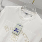 White T-shirt with Burberry crest applique and “Burberry” embroidered text