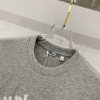 Grey crew-neck T-shirt with Burberry label inside neckline