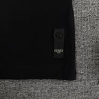 Fendi black short-sleeve T-shirt with small side tag near hem