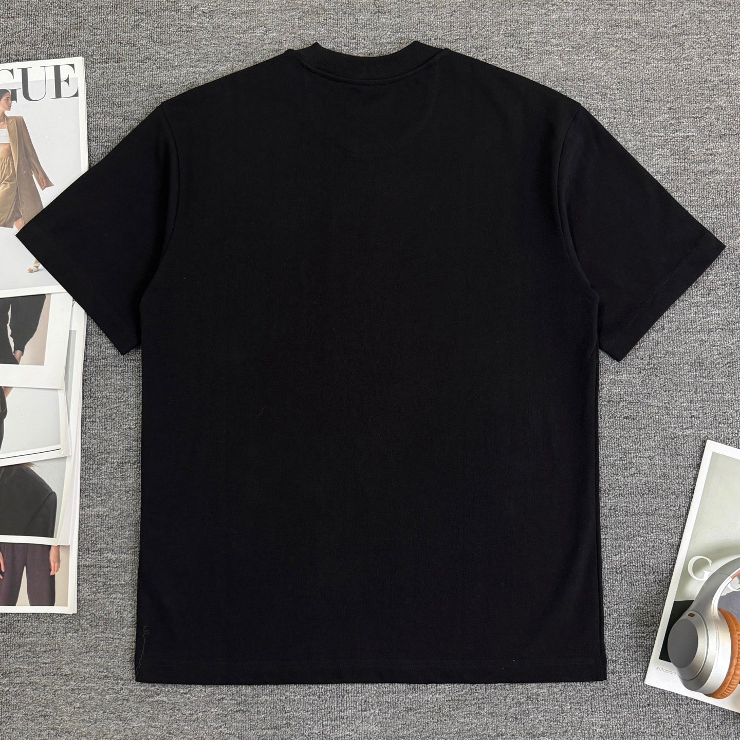 Fendi black short-sleeve T-shirt back view, plain design