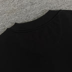 Fendi black crew-neck T-shirt neck and shoulder seam close-up
